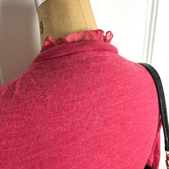 J.Crew Merino Wool button up long sleeve cardigan with ruffled lining coquette - Picture 6 of 8